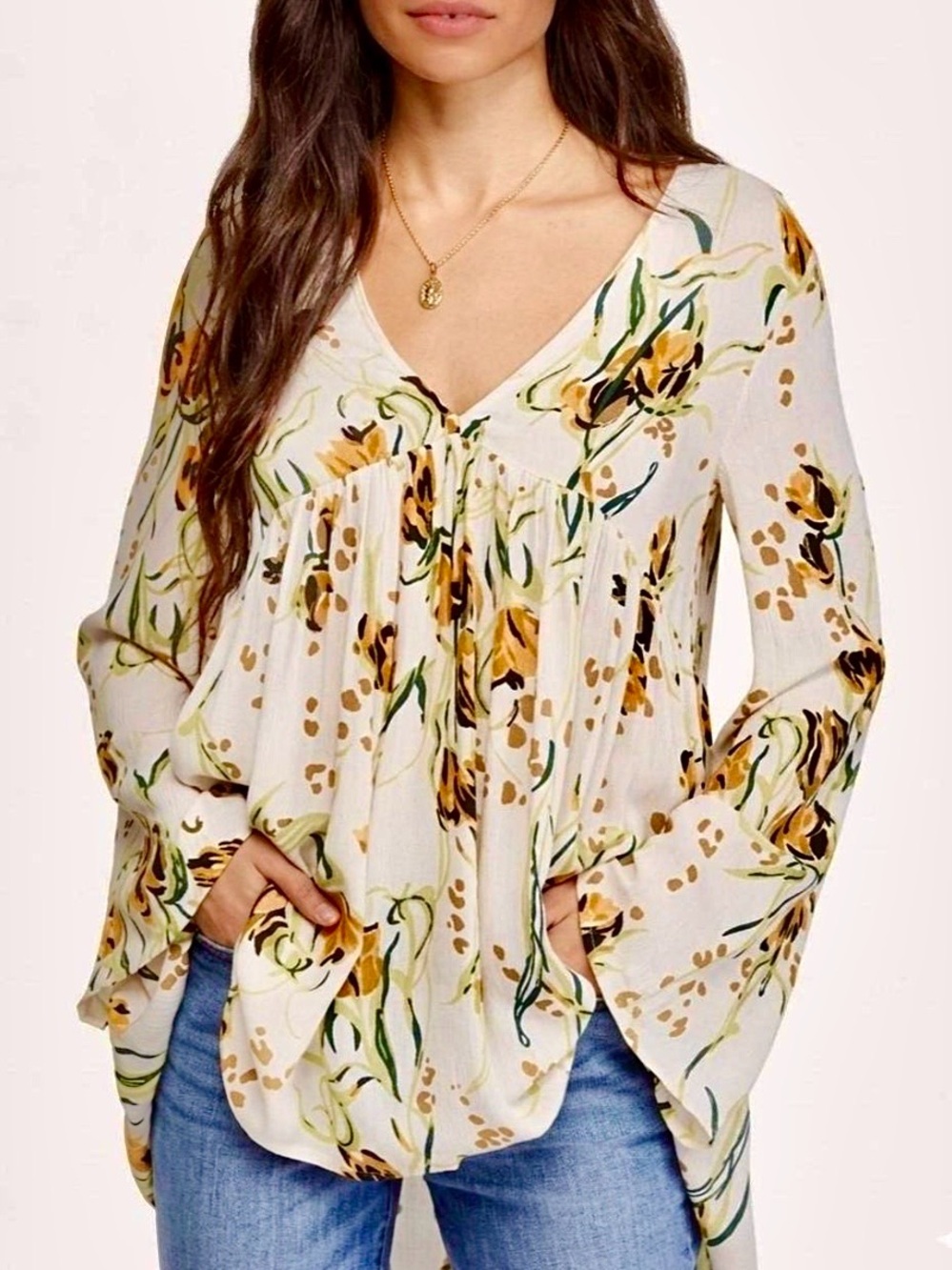 🌺🎉HP🎉🌺 NWT Free People Bella Floral Print Top - Picture 7 of 15